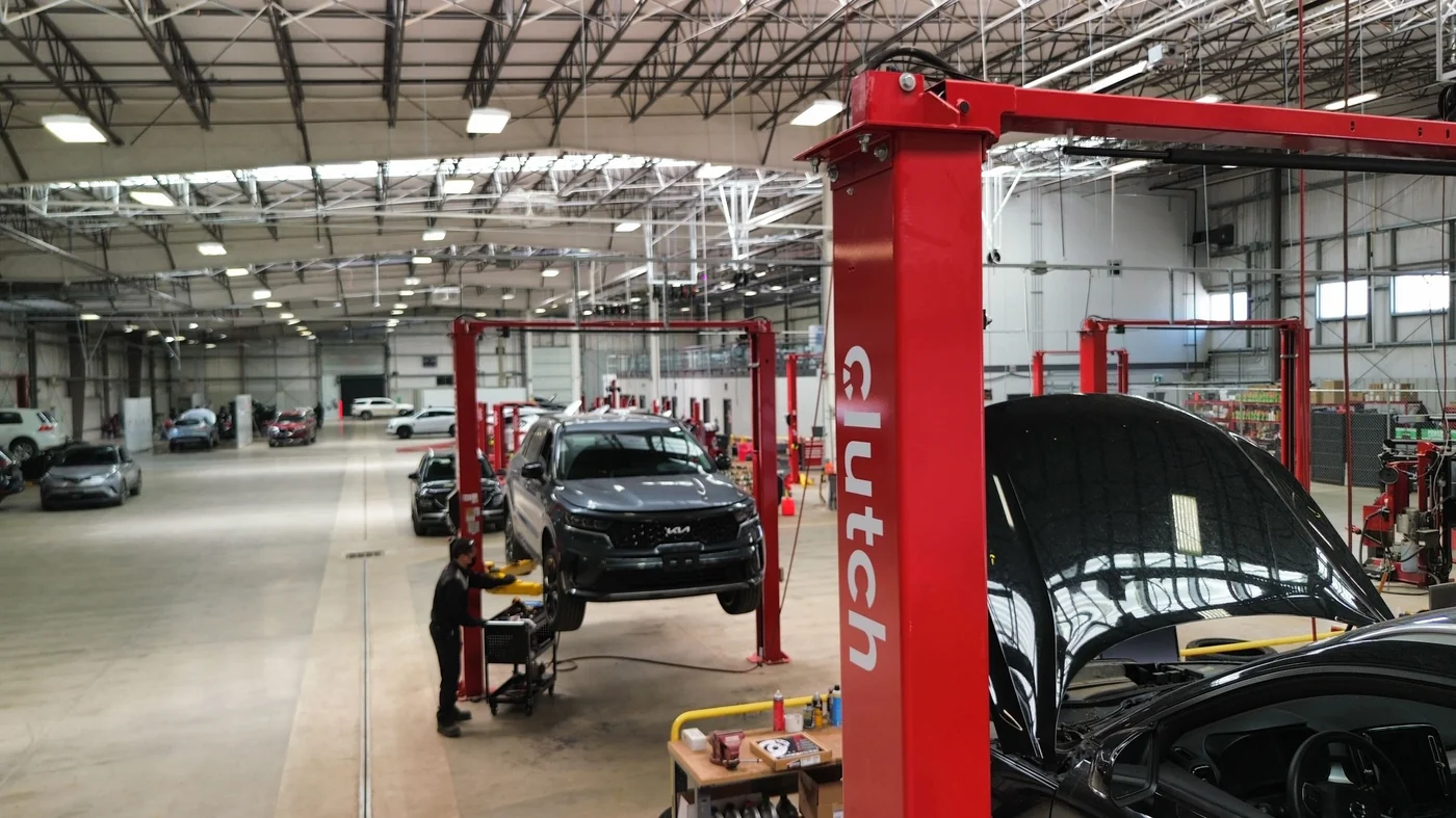 Clutch service garage interior